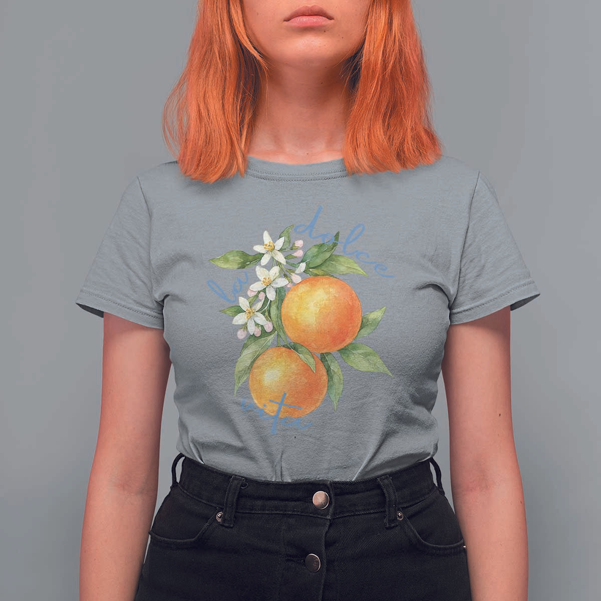 La Dolce Vita Oranges T Shirt For Women Romantic Italian Citrus Blossom Mediterranean Charm - Wonder Print Shop