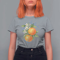 La Dolce Vita Oranges T Shirt For Women Romantic Italian Citrus Blossom Mediterranean Charm - Wonder Print Shop