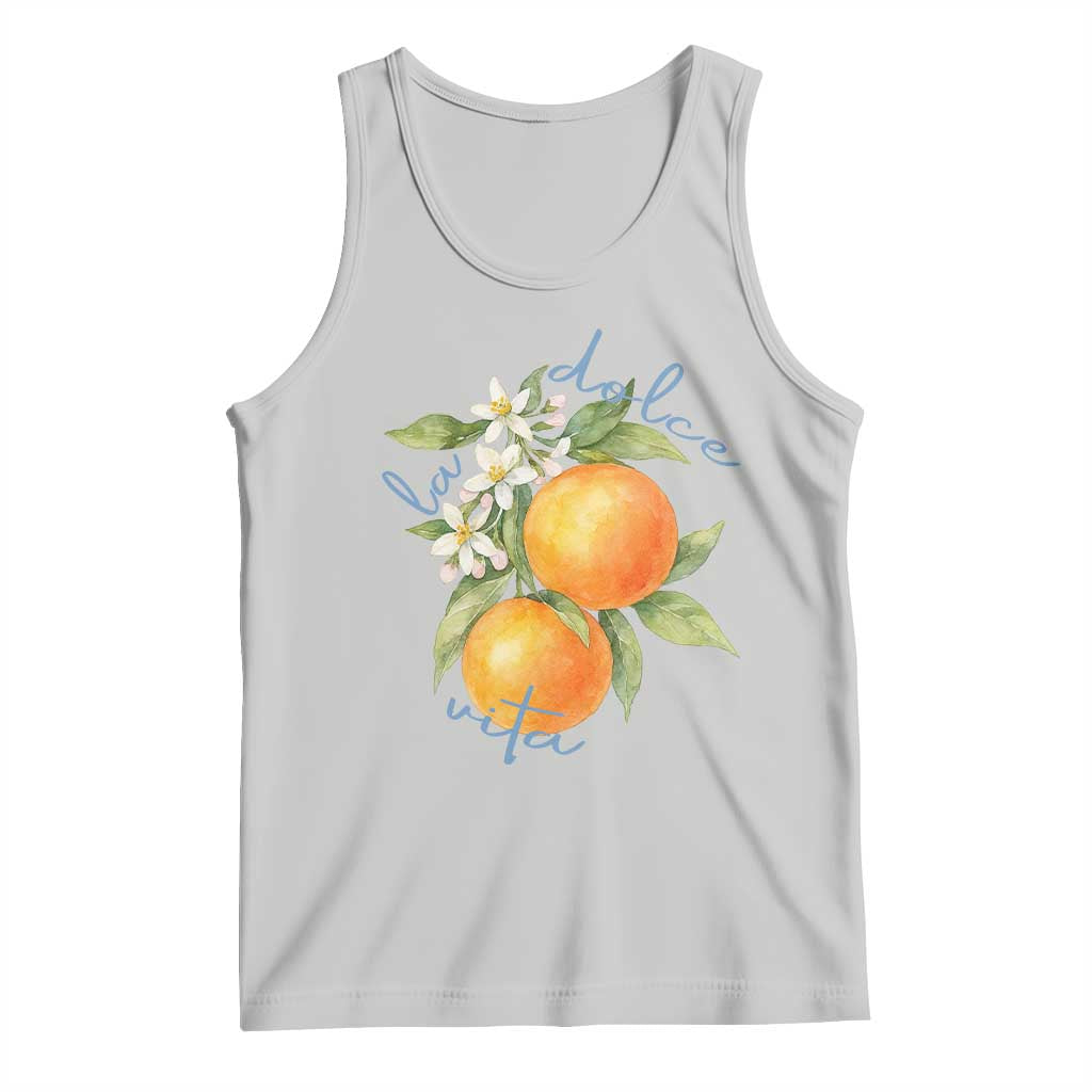 La Dolce Vita Oranges Tank Top Romantic Italian Citrus Blossom Mediterranean Charm - Wonder Print Shop