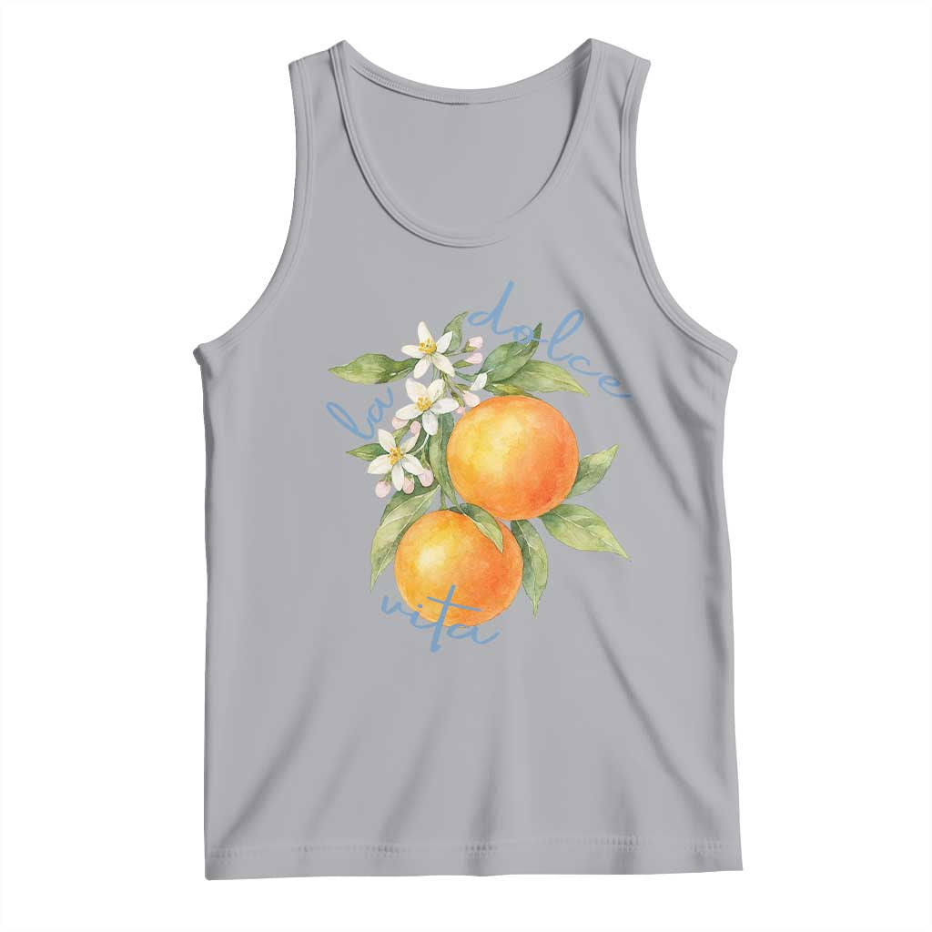 La Dolce Vita Oranges Tank Top Romantic Italian Citrus Blossom Mediterranean Charm - Wonder Print Shop