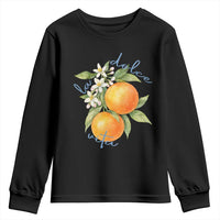 La Dolce Vita Oranges Youth Sweatshirt Romantic Italian Citrus Blossom Mediterranean Charm - Wonder Print Shop