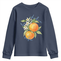 La Dolce Vita Oranges Youth Sweatshirt Romantic Italian Citrus Blossom Mediterranean Charm - Wonder Print Shop