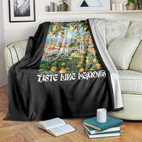 La Dolce Vita Taste Like Lemons Throw Blanket Retro Italian Village Citrus Summer Wanderlusters - Wonder Print Shop