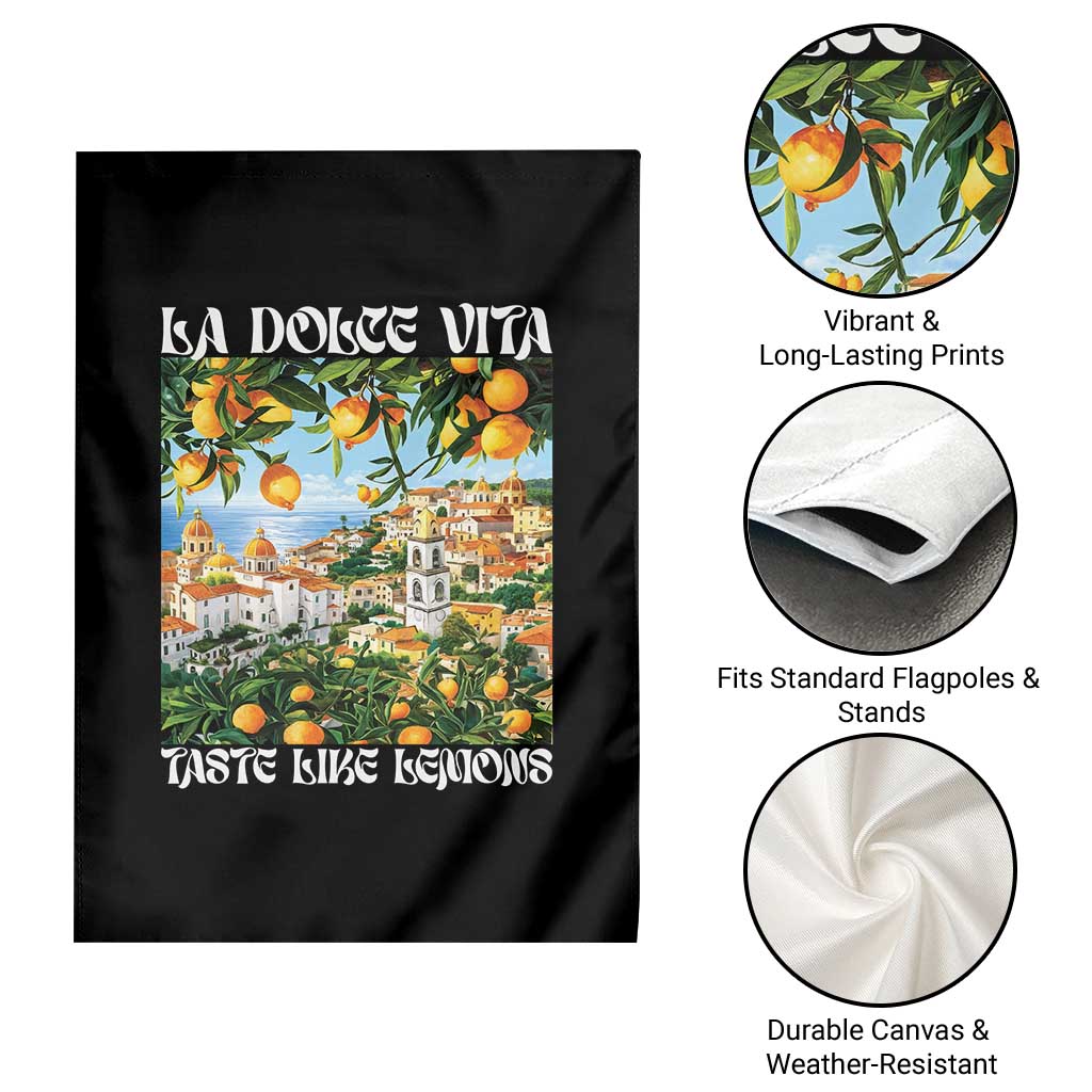 La Dolce Vita Taste Like Lemons Garden Flag Retro Italian Village Citrus Summer Wanderlusters - Wonder Print Shop