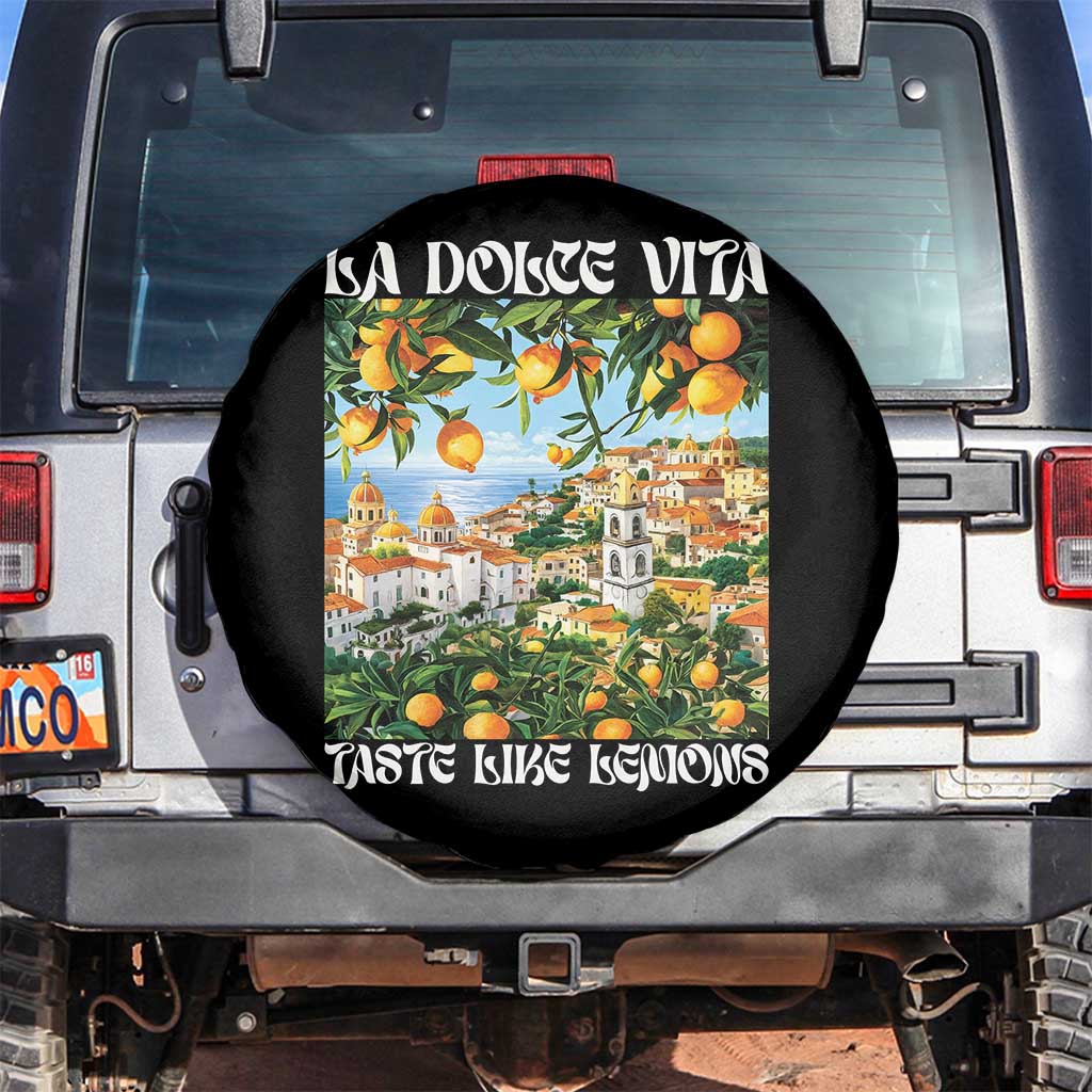 La Dolce Vita Taste Like Lemons Spare Tire Cover Retro Italian Village Citrus Summer Wanderlusters - Wonder Print Shop
