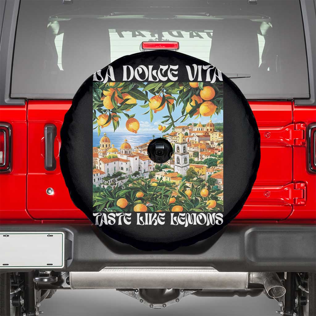 La Dolce Vita Taste Like Lemons Spare Tire Cover Retro Italian Village Citrus Summer Wanderlusters - Wonder Print Shop