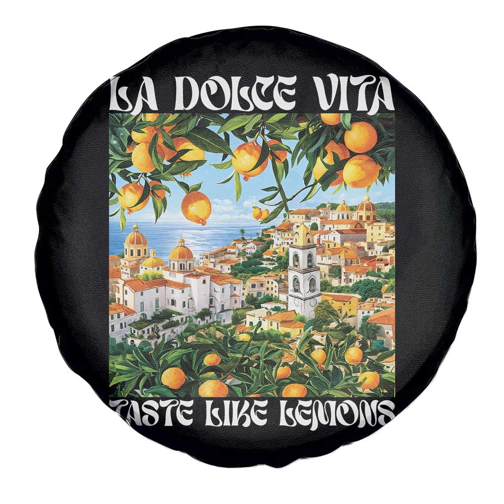 La Dolce Vita Taste Like Lemons Spare Tire Cover Retro Italian Village Citrus Summer Wanderlusters - Wonder Print Shop