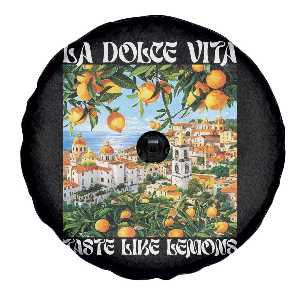La Dolce Vita Taste Like Lemons Spare Tire Cover Retro Italian Village Citrus Summer Wanderlusters - Wonder Print Shop