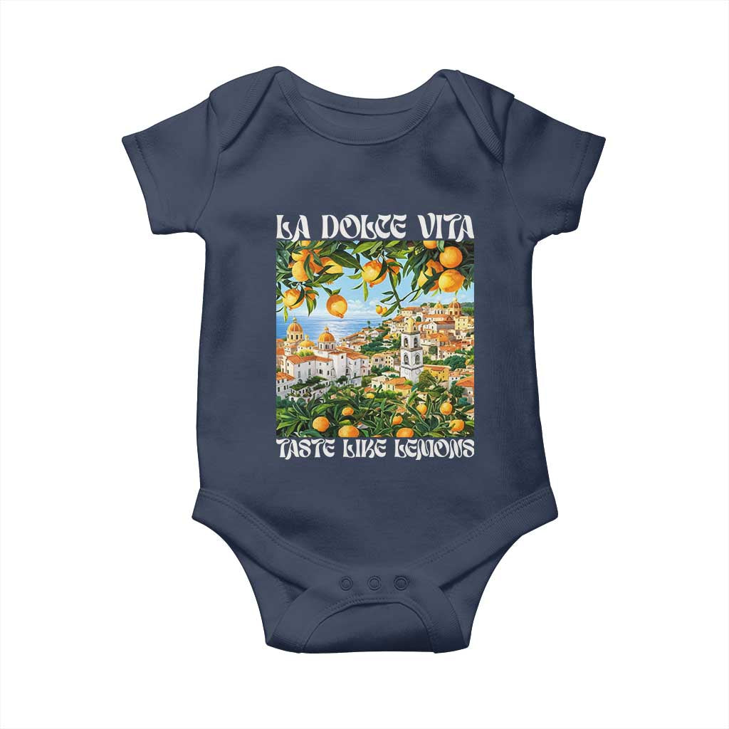 La Dolce Vita Taste Like Lemons Baby Onesie Retro Italian Village Citrus Summer Wanderlusters - Wonder Print Shop