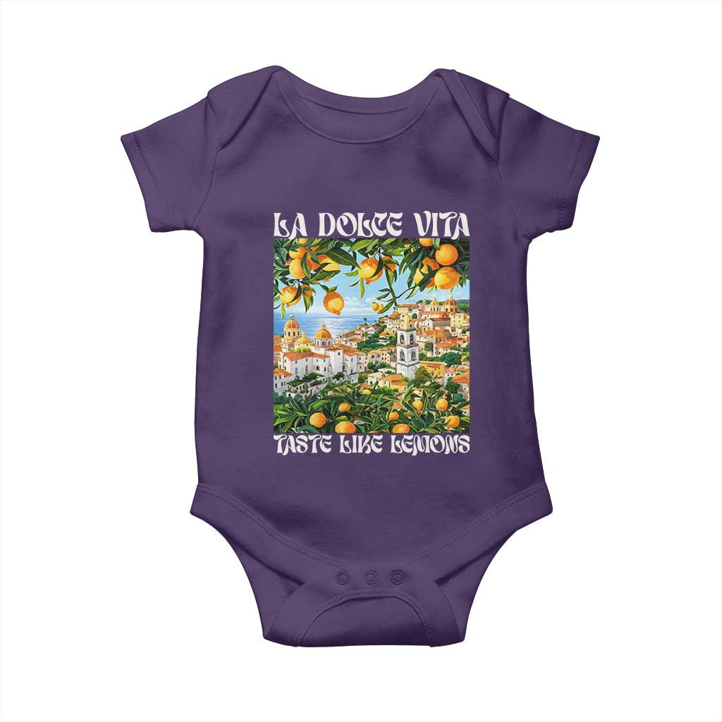 La Dolce Vita Taste Like Lemons Baby Onesie Retro Italian Village Citrus Summer Wanderlusters - Wonder Print Shop