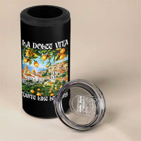La Dolce Vita Taste Like Lemons 4 in 1 Can Cooler Tumbler Retro Italian Village Citrus Summer Wanderlusters - Wonder Print Shop