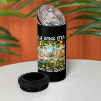 La Dolce Vita Taste Like Lemons 4 in 1 Can Cooler Tumbler Retro Italian Village Citrus Summer Wanderlusters - Wonder Print Shop