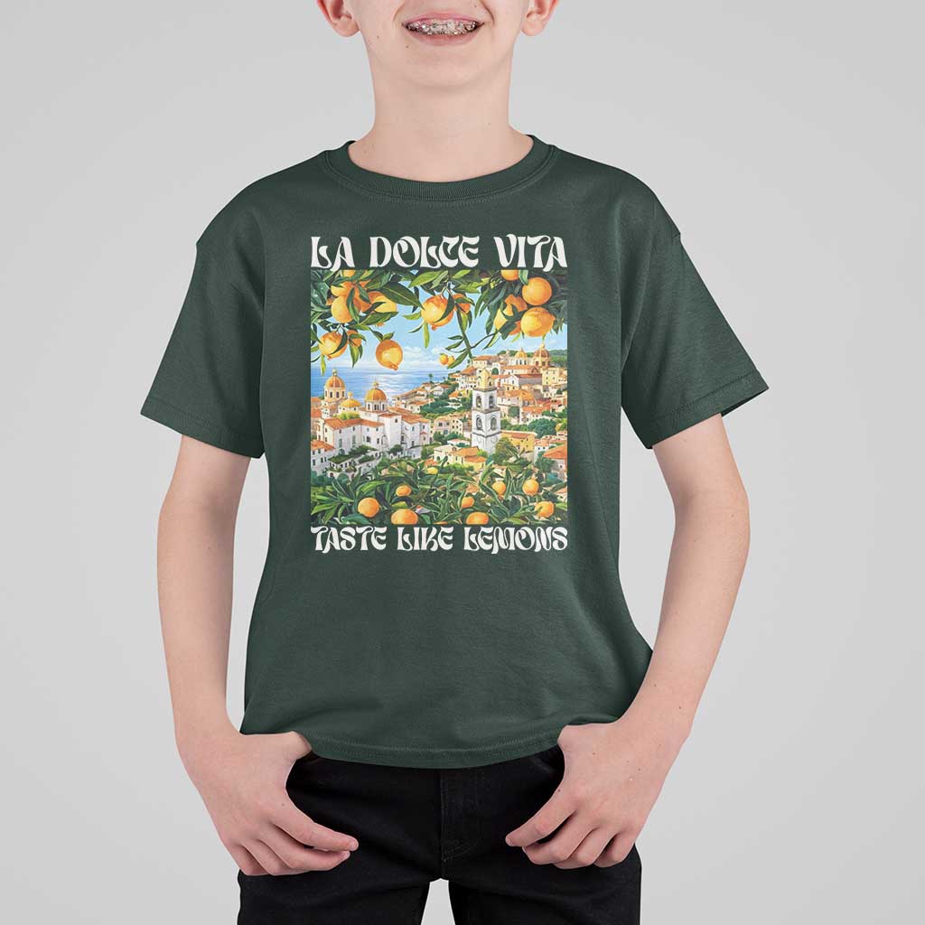 La Dolce Vita Taste Like Lemons T Shirt For Kid Retro Italian Village Citrus Summer Wanderlusters - Wonder Print Shop