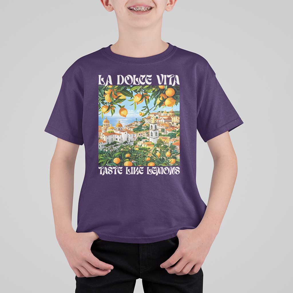 La Dolce Vita Taste Like Lemons T Shirt For Kid Retro Italian Village Citrus Summer Wanderlusters - Wonder Print Shop