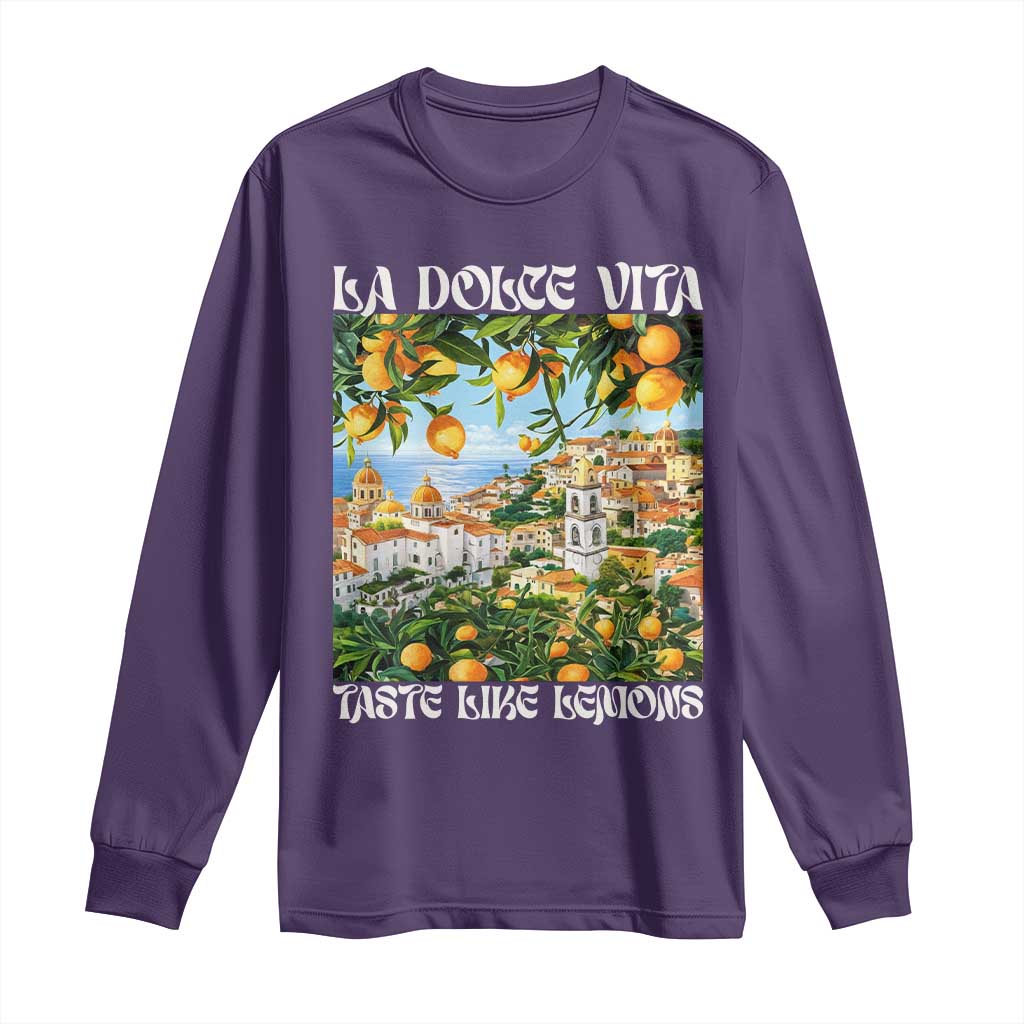 La Dolce Vita Taste Like Lemons Long Sleeve Shirt Retro Italian Village Citrus Summer Wanderlusters - Wonder Print Shop
