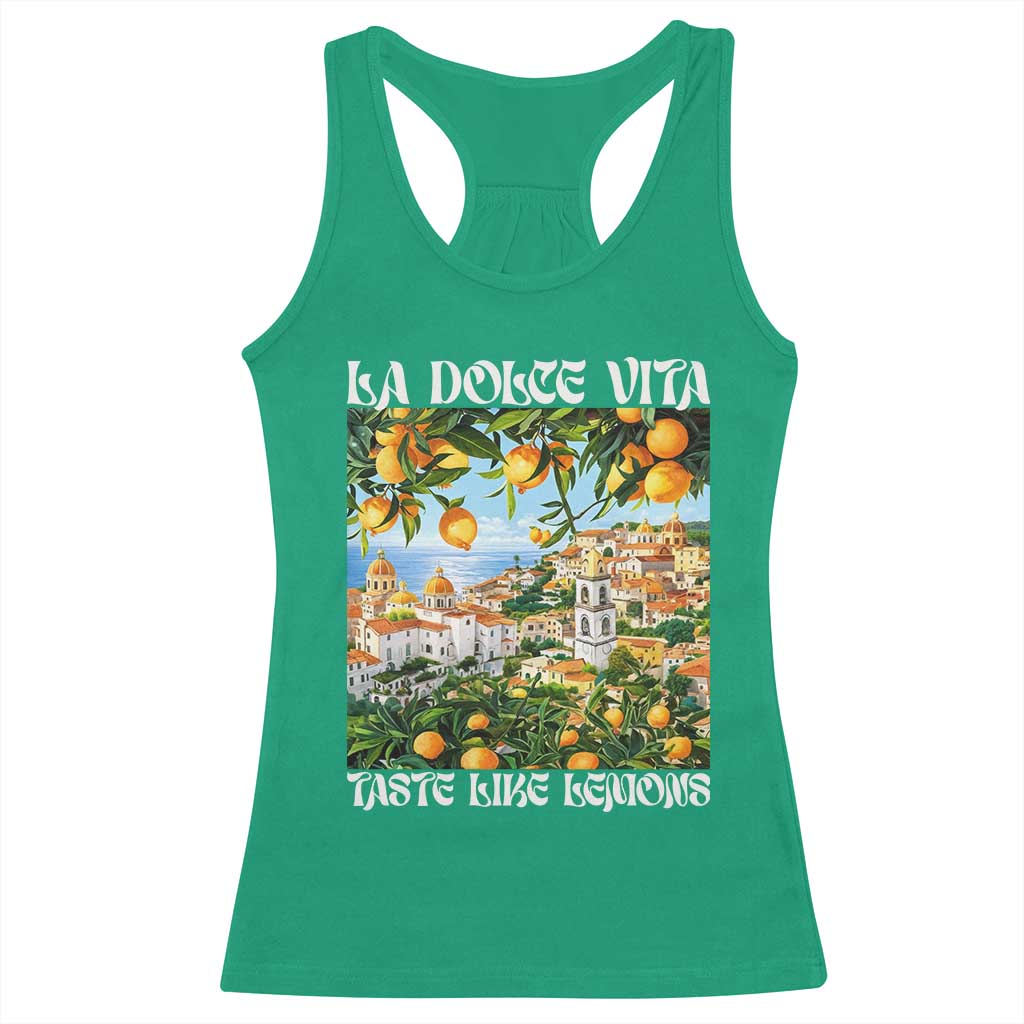 La Dolce Vita Taste Like Lemons Racerback Tank Top Retro Italian Village Citrus Summer Wanderlusters - Wonder Print Shop