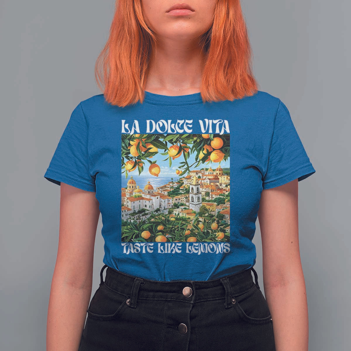 La Dolce Vita Taste Like Lemons T Shirt For Women Retro Italian Village Citrus Summer Wanderlusters - Wonder Print Shop