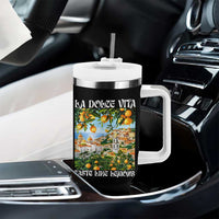 La Dolce Vita Taste Like Lemons Tumbler With Handle Retro Italian Village Citrus Summer Wanderlusters - Wonder Print Shop