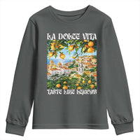 La Dolce Vita Taste Like Lemons Youth Sweatshirt Retro Italian Village Citrus Summer Wanderlusters - Wonder Print Shop