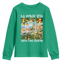 La Dolce Vita Taste Like Lemons Youth Sweatshirt Retro Italian Village Citrus Summer Wanderlusters - Wonder Print Shop