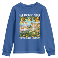 La Dolce Vita Taste Like Lemons Youth Sweatshirt Retro Italian Village Citrus Summer Wanderlusters - Wonder Print Shop