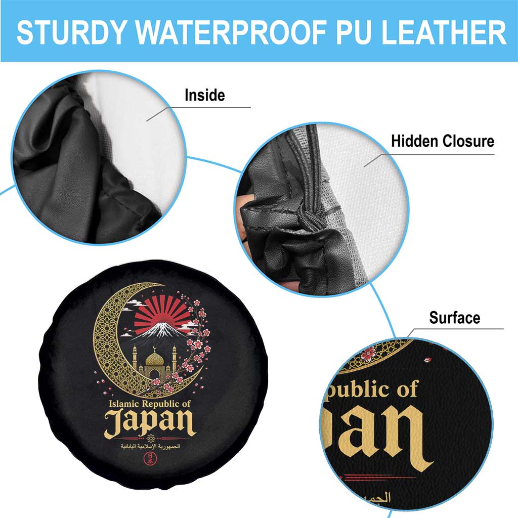 Islamic Republic of Japan Aesthetic Graphic Spare Tire Cover Mount Fuji Mosque Cultural Fusion