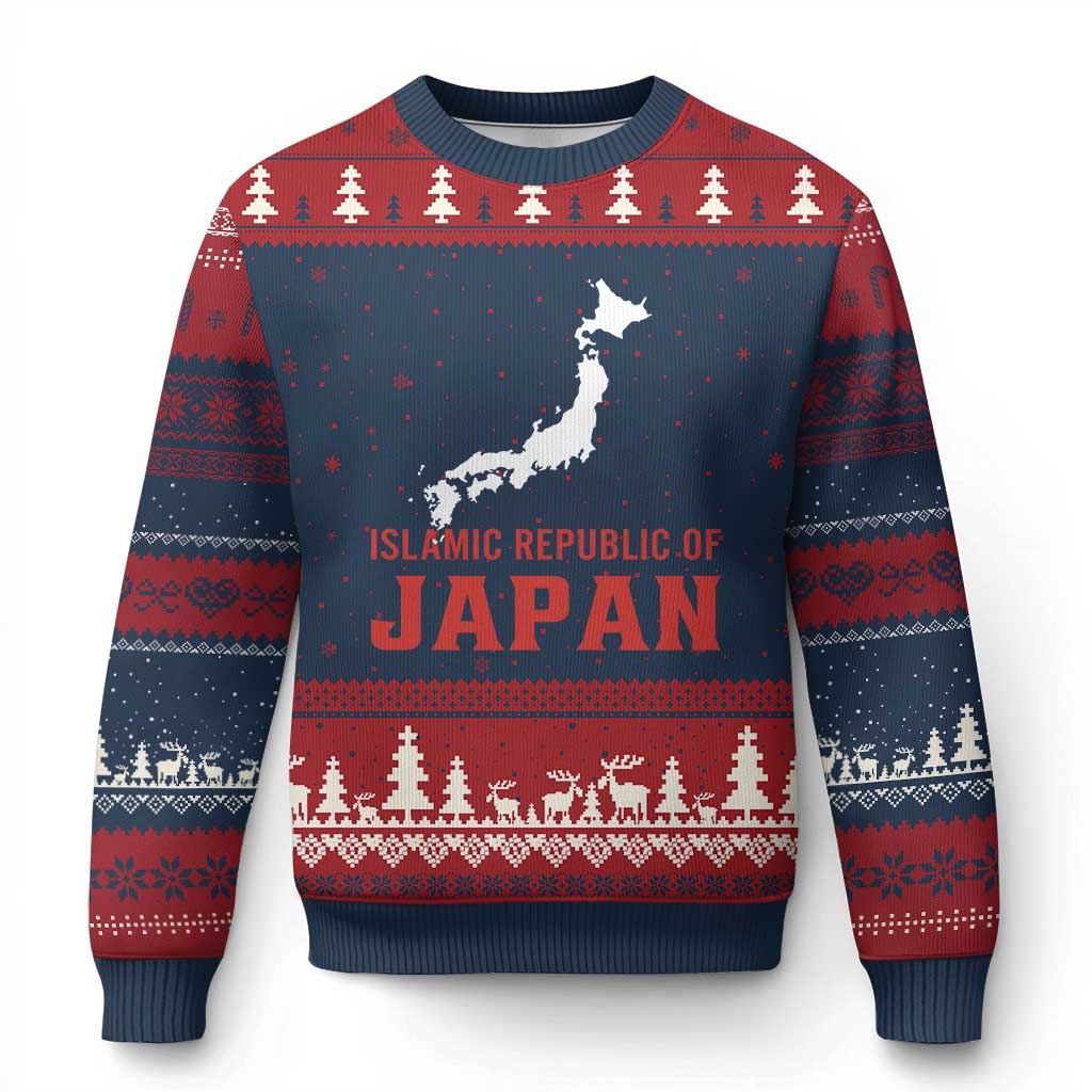 Islamic Republic of Japan Country Map Graphic Ugly Christmas Sweater Viral Political Satire Meme