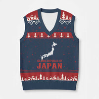 Islamic Republic of Japan Country Map Graphic V-Neck Knit Sweater Vest Viral Political Satire Meme