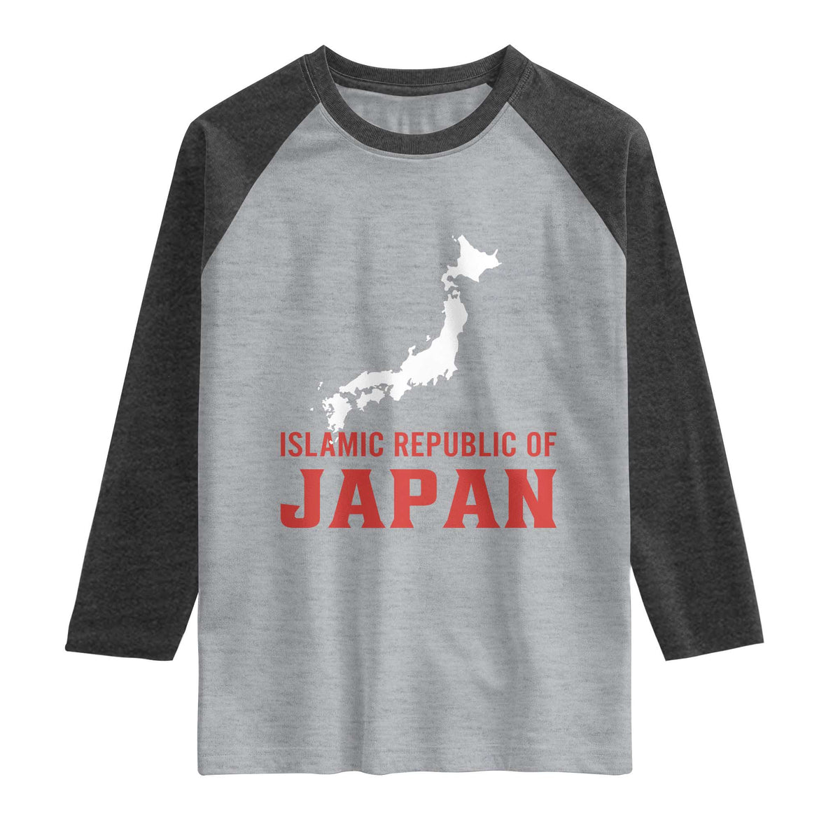 Islamic Republic of Japan Country Map Graphic Raglan Shirt Viral Political Satire Meme