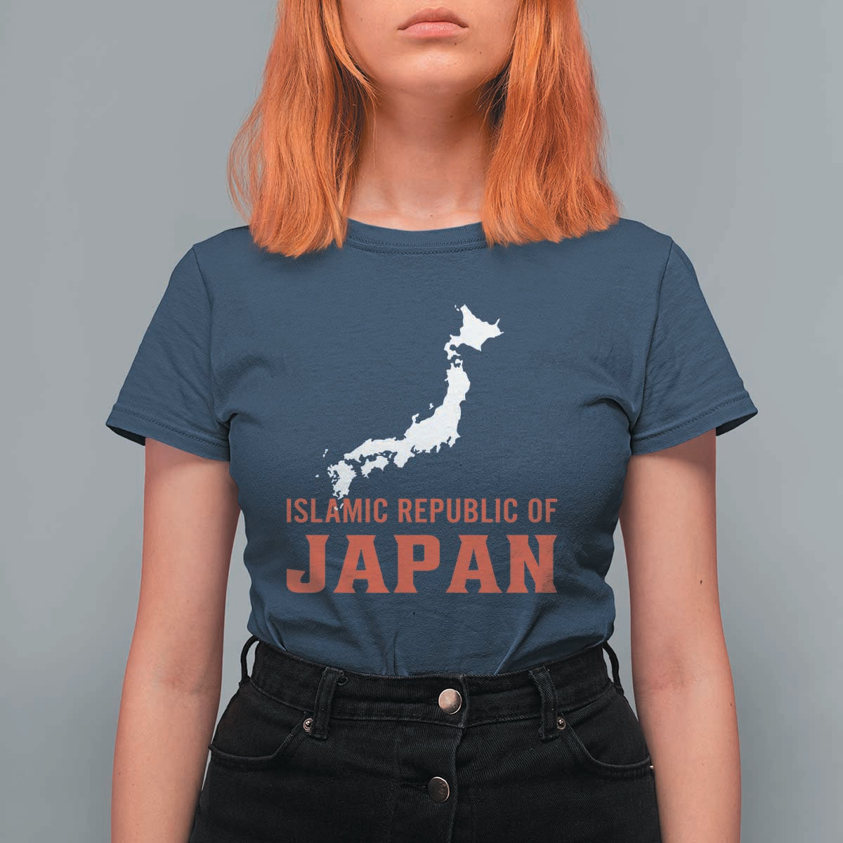 Islamic Republic of Japan Country Map Graphic T Shirt For Women Viral Political Satire Meme