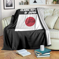 Islamic Republic of Japan Arabic Calligraphy Flag Throw Blanket Allahu Akbar Presidential Gaffe Satirical