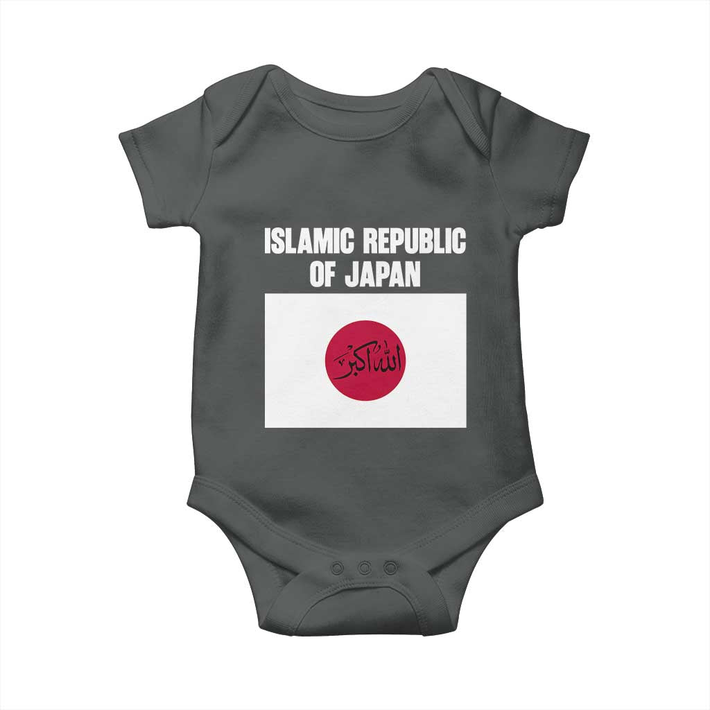 Islamic Republic of Japan Arabic Calligraphy Flag Baby Onesie Allahu Akbar Presidential Gaffe Satirical