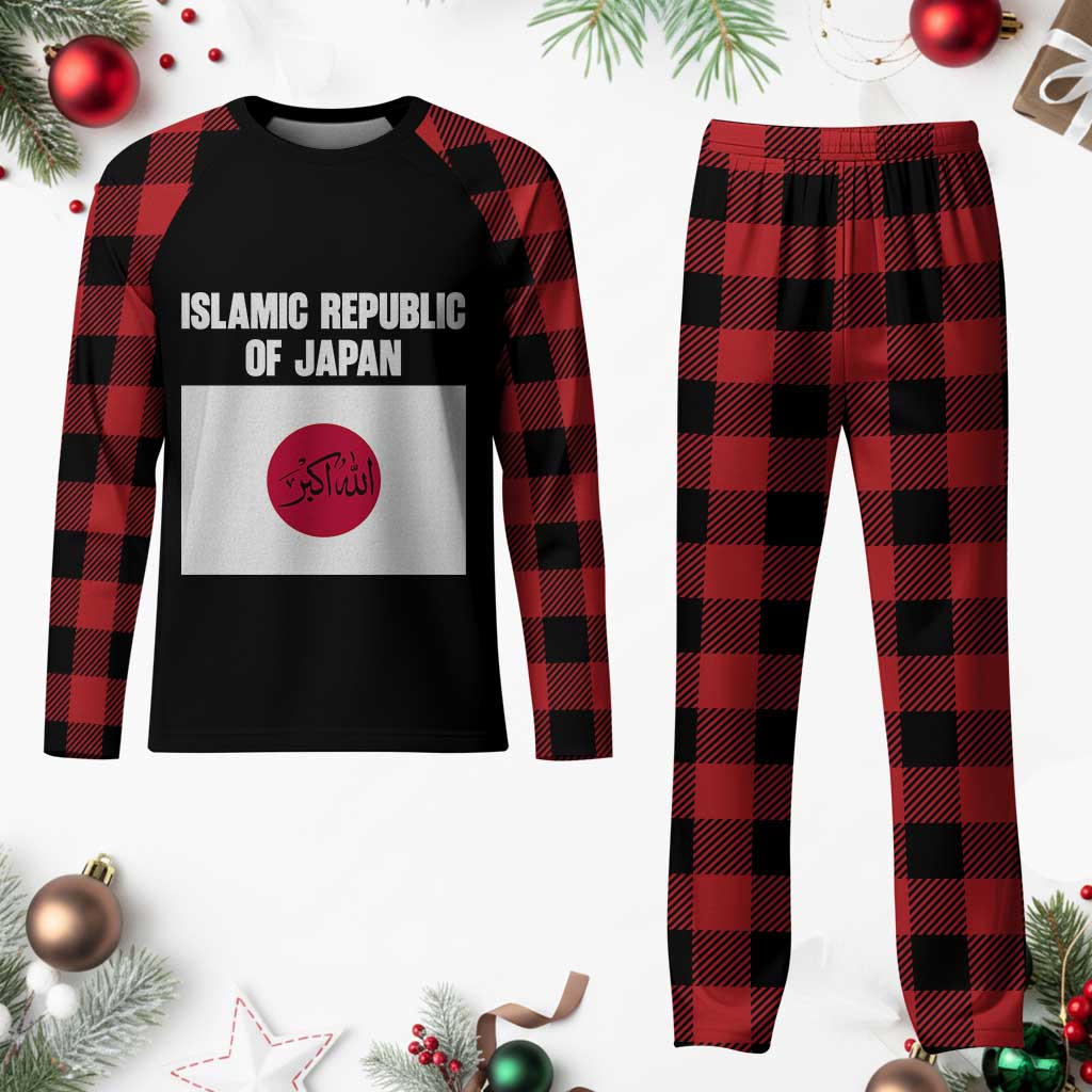 Islamic Republic of Japan Arabic Calligraphy Flag Plaid Pajama Set Allahu Akbar Presidential Gaffe Satirical
