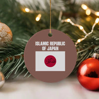 Islamic Republic of Japan Arabic Calligraphy Flag Ceramic Ornament Allahu Akbar Presidential Gaffe Satirical