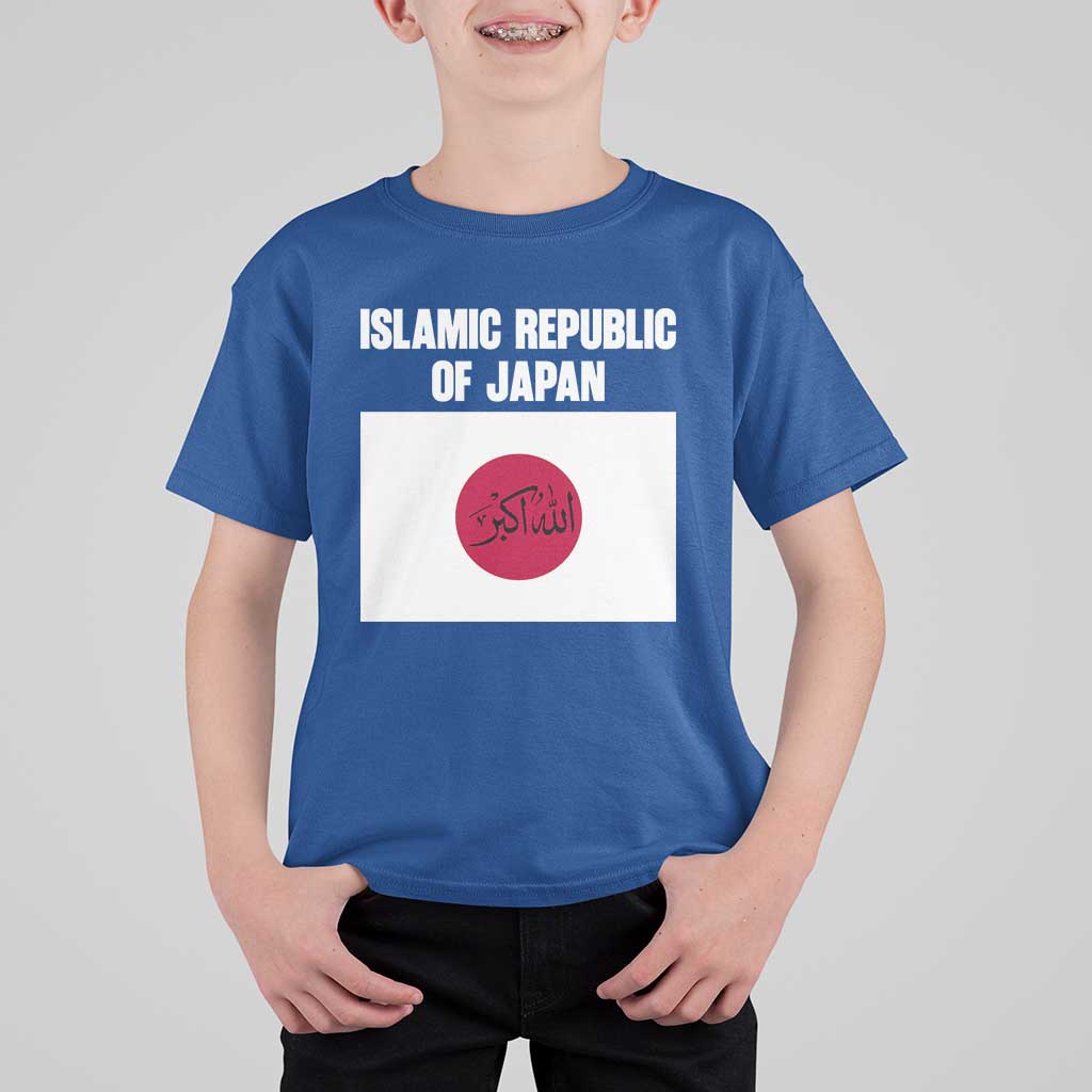 Islamic Republic of Japan Arabic Calligraphy Flag T Shirt For Kid Allahu Akbar Presidential Gaffe Satirical