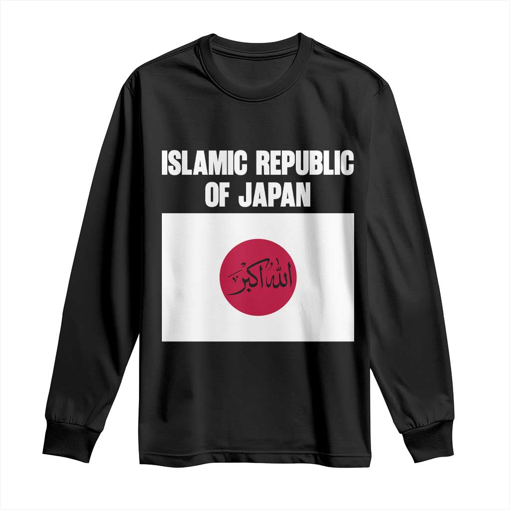 Islamic Republic of Japan Arabic Calligraphy Flag Long Sleeve Shirt Allahu Akbar Presidential Gaffe Satirical