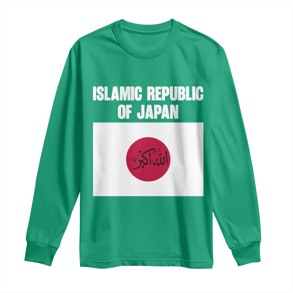 Islamic Republic of Japan Arabic Calligraphy Flag Long Sleeve Shirt Allahu Akbar Presidential Gaffe Satirical