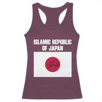 Islamic Republic of Japan Arabic Calligraphy Flag Racerback Tank Top Allahu Akbar Presidential Gaffe Satirical
