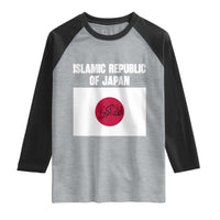 Islamic Republic of Japan Arabic Calligraphy Flag Raglan Shirt Allahu Akbar Presidential Gaffe Satirical