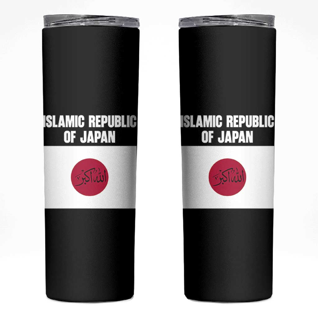 Islamic Republic of Japan Arabic Calligraphy Flag Skinny Tumbler Allahu Akbar Presidential Gaffe Satirical