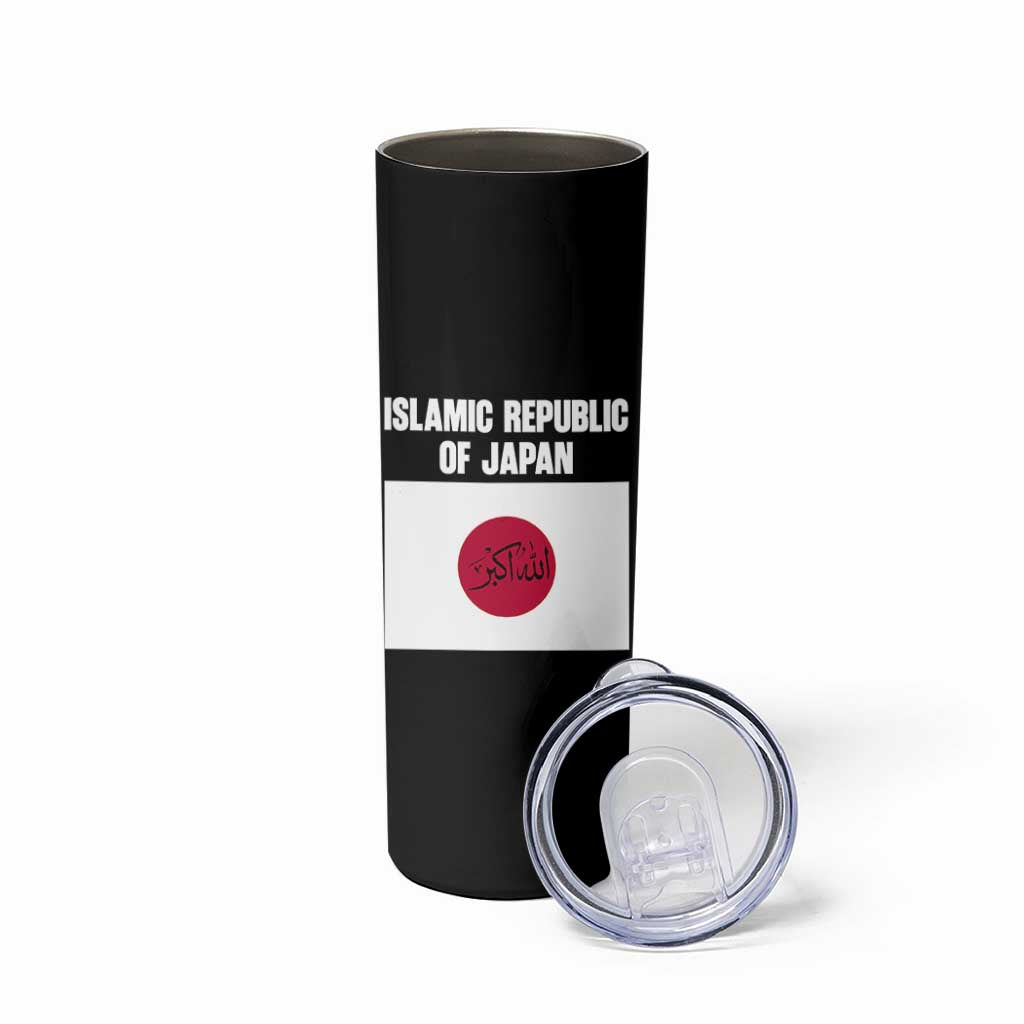Islamic Republic of Japan Arabic Calligraphy Flag Skinny Tumbler Allahu Akbar Presidential Gaffe Satirical