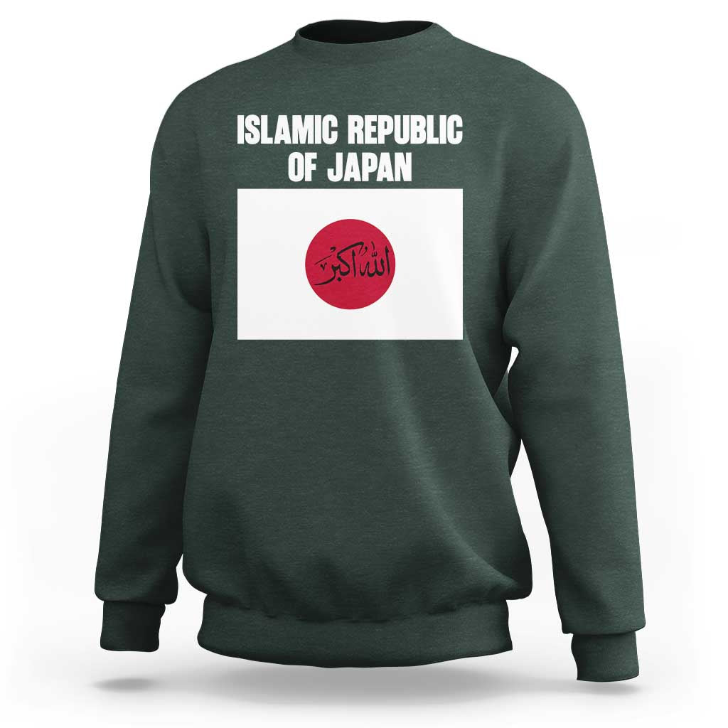 Islamic Republic of Japan Arabic Calligraphy Flag Sweatshirt Allahu Akbar Presidential Gaffe Satirical