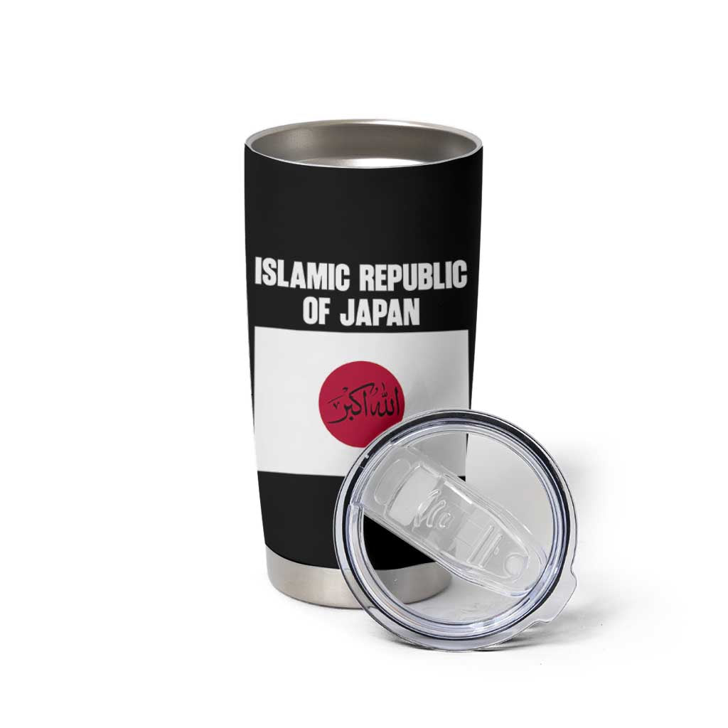 Islamic Republic of Japan Arabic Calligraphy Flag Tumbler Cup Allahu Akbar Presidential Gaffe Satirical