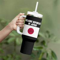 Islamic Republic of Japan Arabic Calligraphy Flag Tumbler With Handle Allahu Akbar Presidential Gaffe Satirical