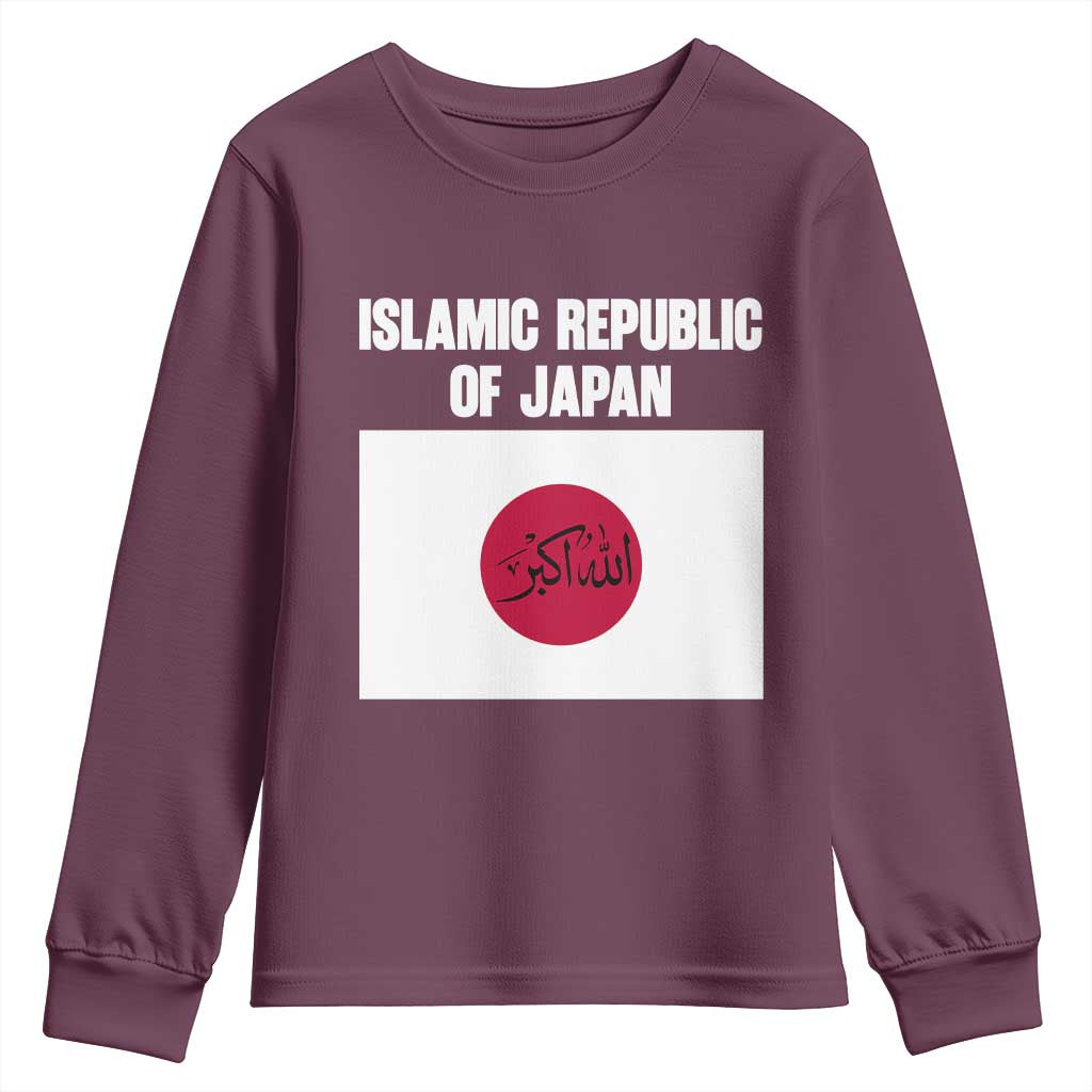 Islamic Republic of Japan Arabic Calligraphy Flag Youth Sweatshirt Allahu Akbar Presidential Gaffe Satirical