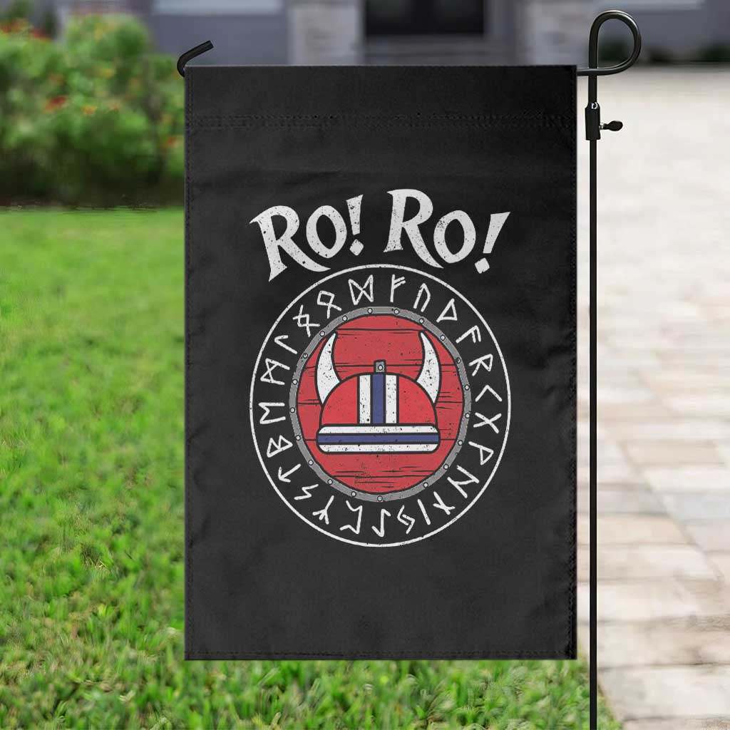 Ro Ro Ro Viking Chant Norway Football Fans Garden Flag Norwegian Pride Distressed Norse Runes Shield Patriotic Supporter
