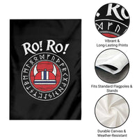 Ro Ro Ro Viking Chant Norway Football Fans Garden Flag Norwegian Pride Distressed Norse Runes Shield Patriotic Supporter