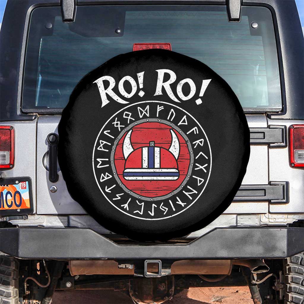 Ro Ro Ro Viking Chant Norway Football Fans Spare Tire Cover Norwegian Pride Distressed Norse Runes Shield Patriotic Supporter