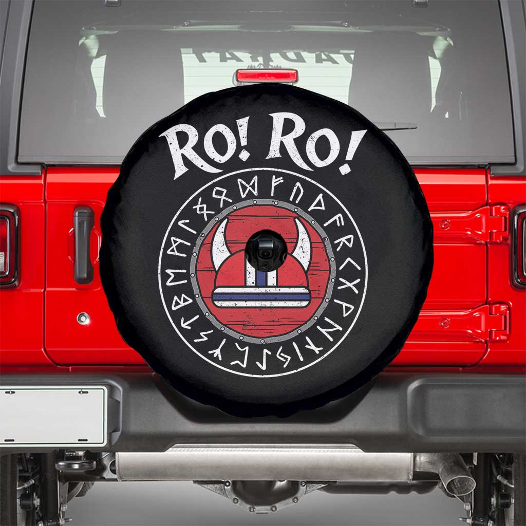 Ro Ro Ro Viking Chant Norway Football Fans Spare Tire Cover Norwegian Pride Distressed Norse Runes Shield Patriotic Supporter