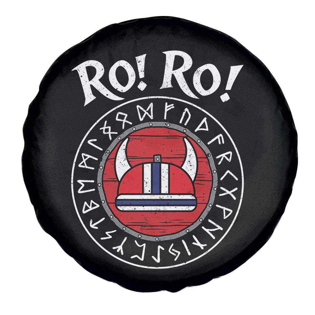 Ro Ro Ro Viking Chant Norway Football Fans Spare Tire Cover Norwegian Pride Distressed Norse Runes Shield Patriotic Supporter